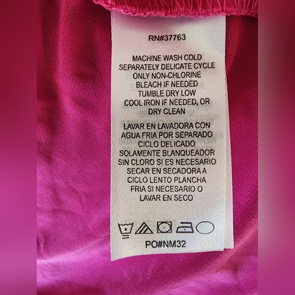 NWT Laundry By Shelli Segal Deep Neo Pink One Shoulder Blouse Top - Picture 4 of 7